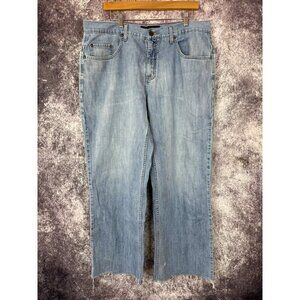 Anchor Blue Jeans Mens 36x34 Blue Y2K Beyond Baggy Loose Fit Wide Leg Distressed